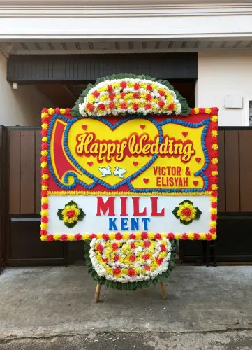 Papan Bunga Pernikahan pemurus luar